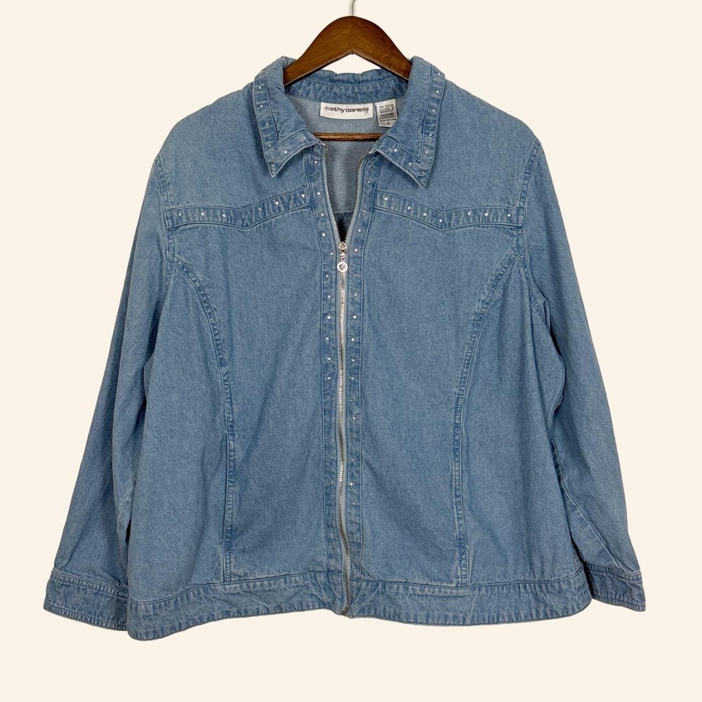Vintage Y2K Rhinestone Denim Jacket 1X